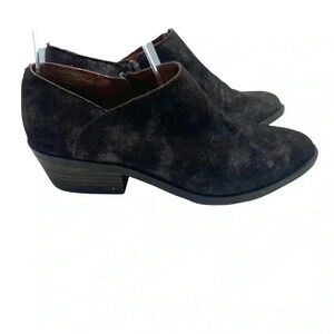 Lucky Brand Ferryn rodeo Leather Metallic Shimmer Zipper ankle boot bootie 7